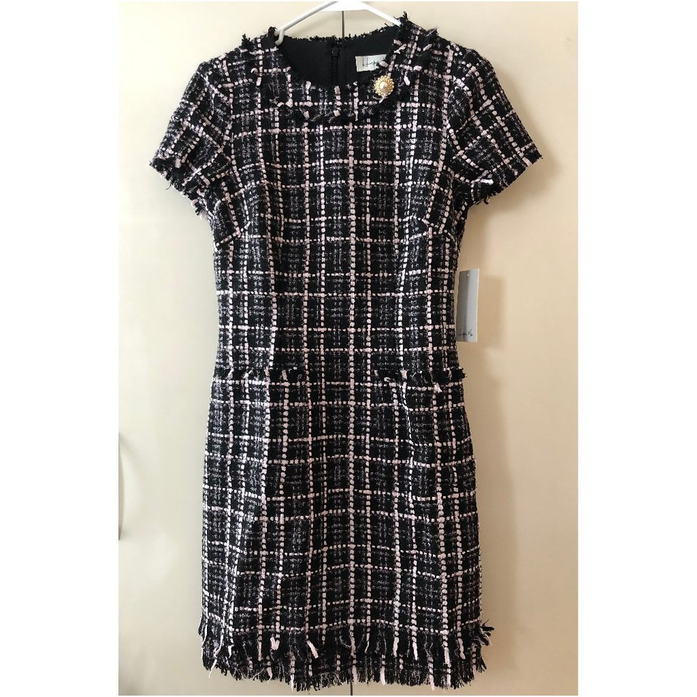Harper Rose Cap Sleeve Tweed Shift Dress